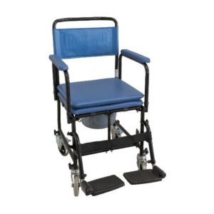 Cadeira sanitária com 4 rodas - AZUL